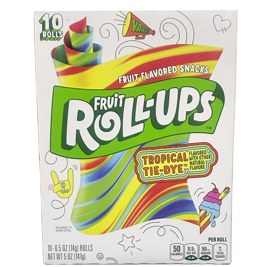 U.S Fruit Roll Ups Tropical Tie-Dye 10 pack