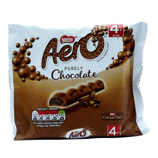 UK Nestle Aero Bubble Bar Milk Chocolate 4 Pack 108g