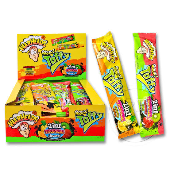 Warheads Tropical Taffy Bar 42g 24 pack