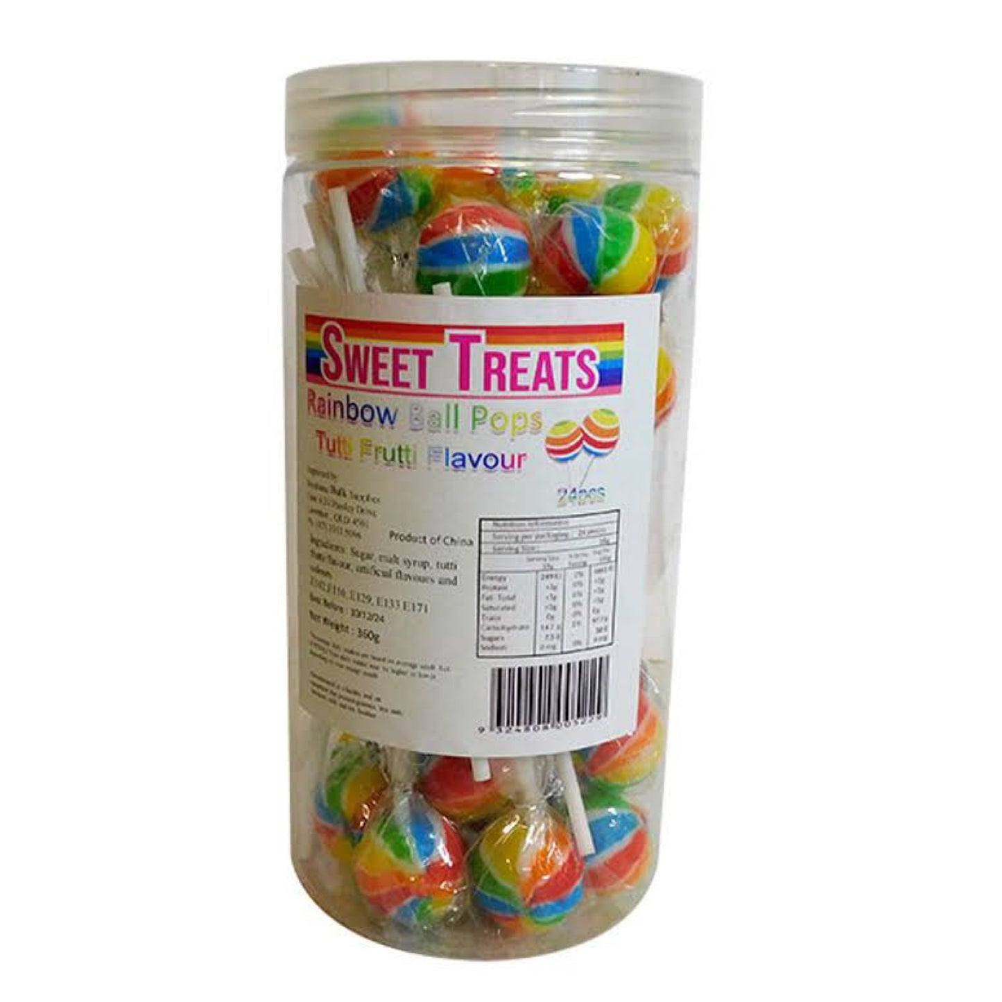 Rainbow Ball Pops Tutti Frutti 24pc