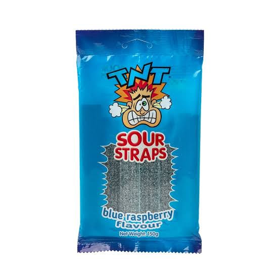 TNT Sour Straps Blue Raspberry Bag 150g