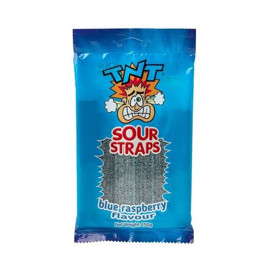 TNT Sour Straps Blue Raspberry Bag 150g