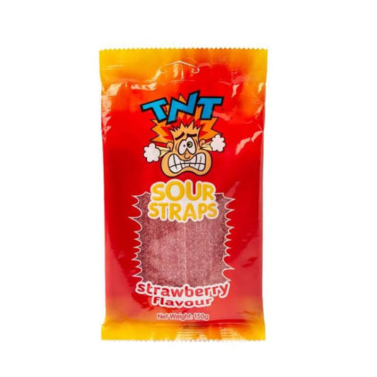 TNT Sour Straps Strawberry Bag 150g