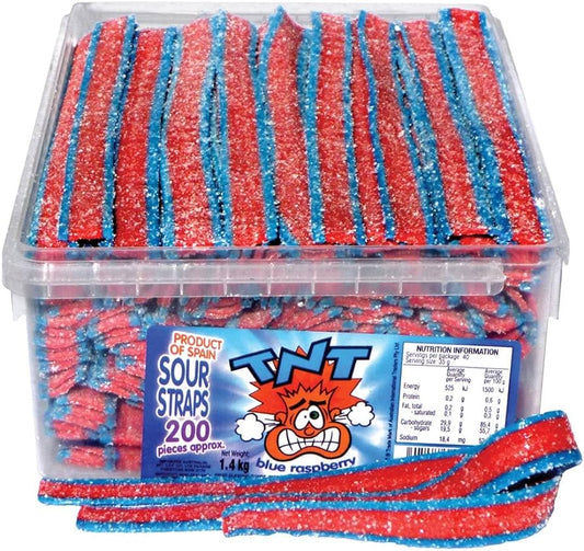 TNT Sour Straps Blue Raspberry 200 pack