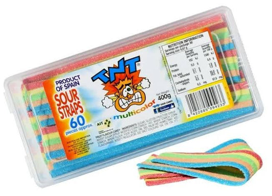 TNT Sour Straps Multicolour Snack Pack 400g