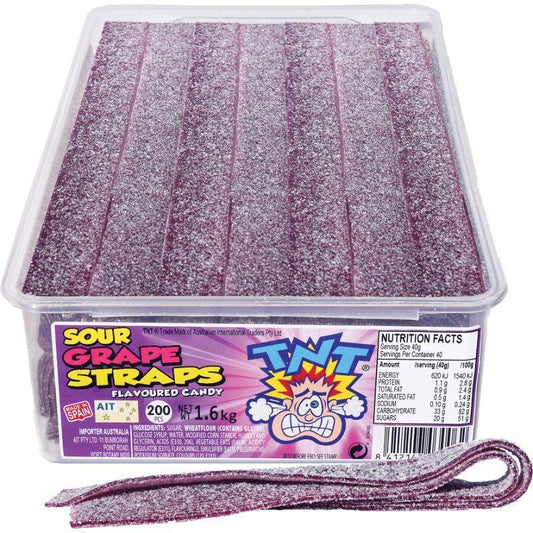 TNT Sour Straps Grape 200 pack